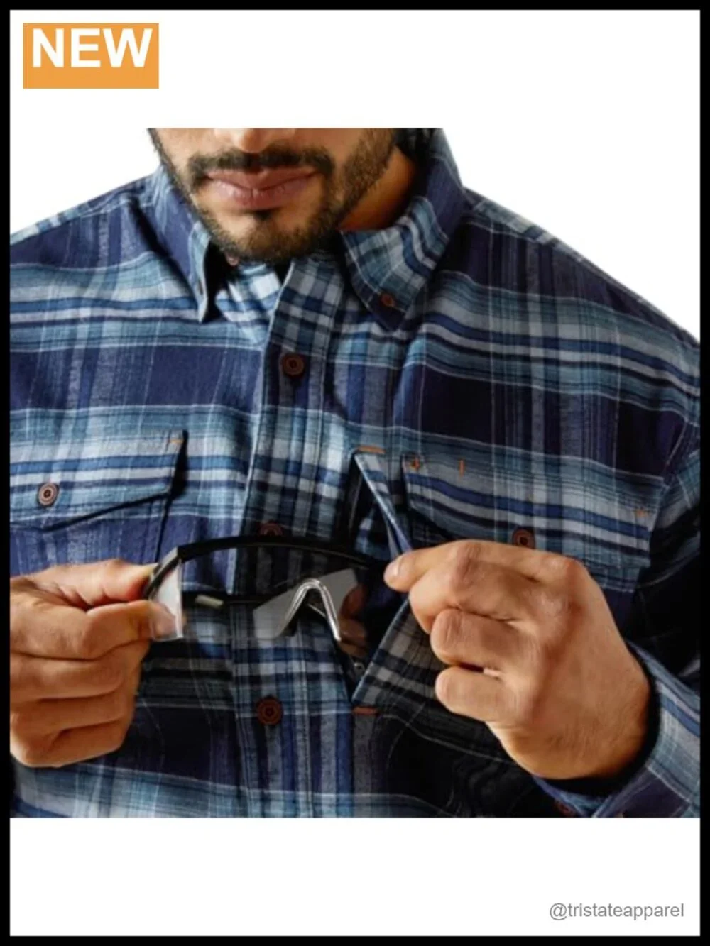 Men's DuraStretch Flannel Work Shirt Long Sleeve Cotton
